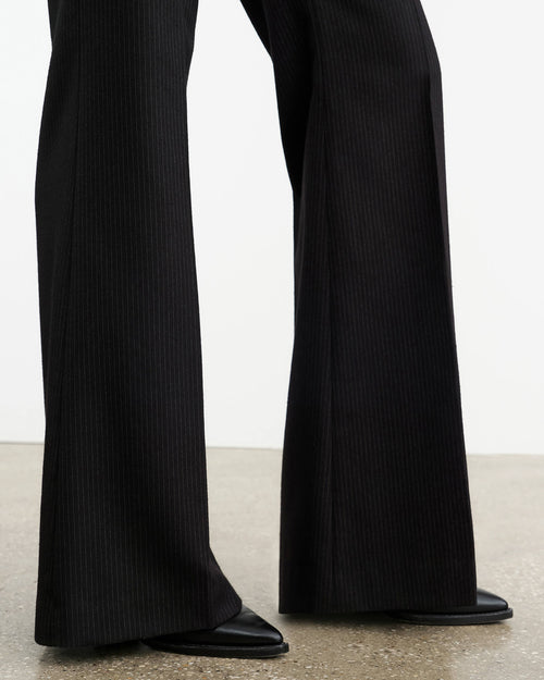 EFFY WOOL PANT IN BLACK PINSTRIPE