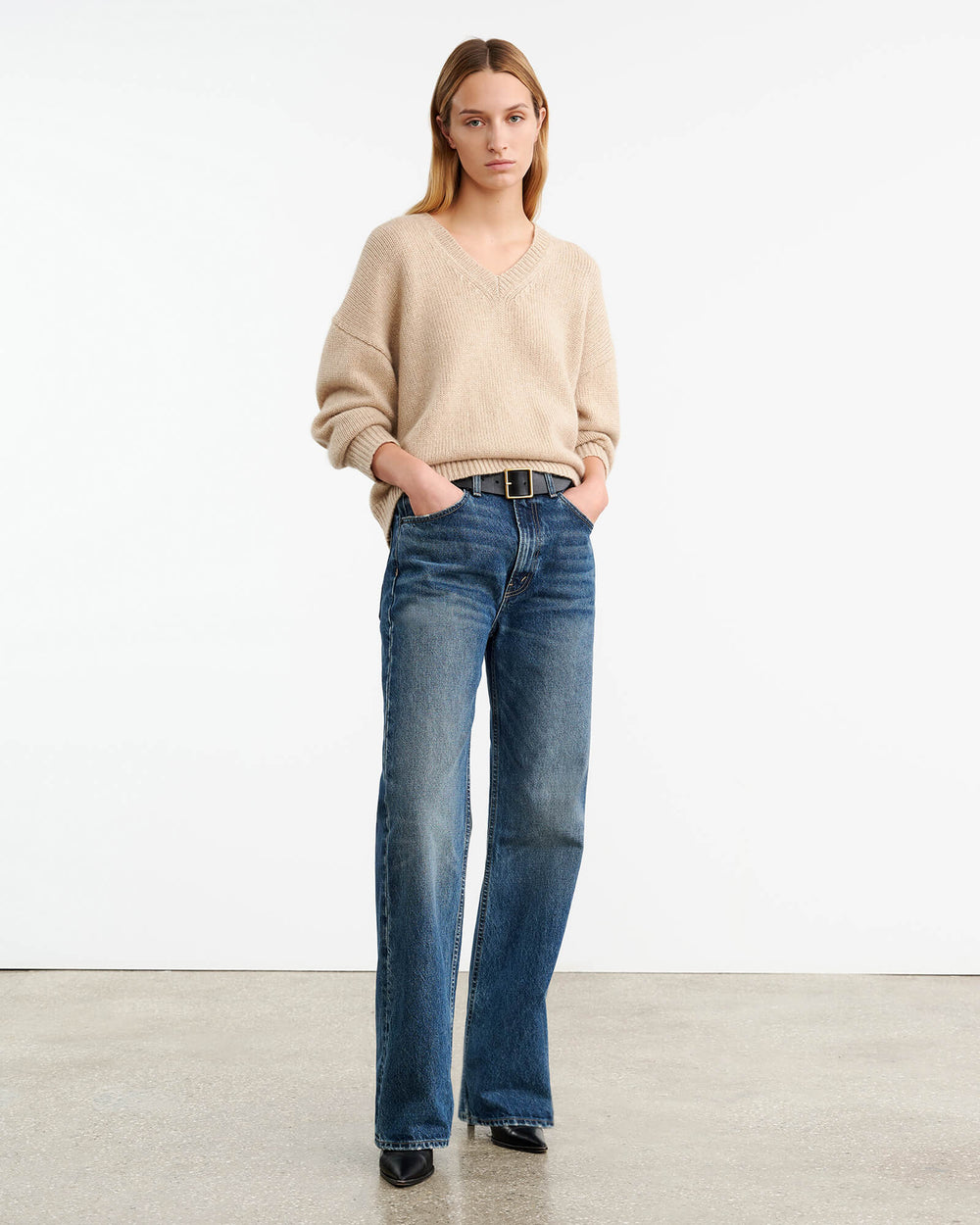 SHAGAN CASHMERE SWEATER IN PARCHMENT