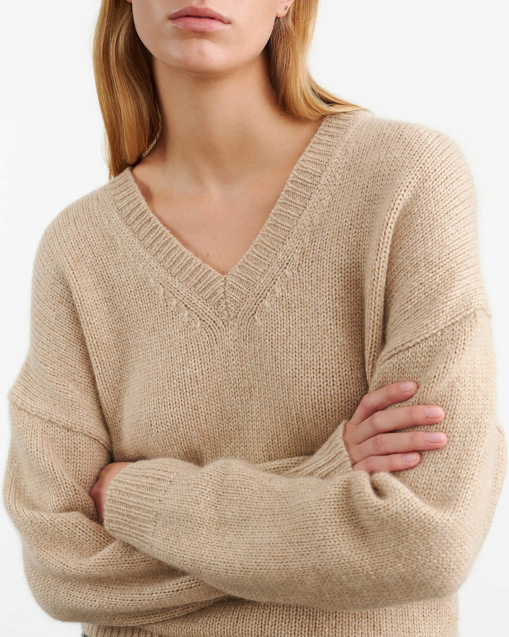 SHAGAN CASHMERE SWEATER IN PARCHMENT
