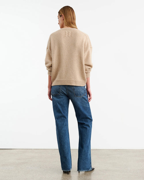 SHAGAN CASHMERE SWEATER IN PARCHMENT