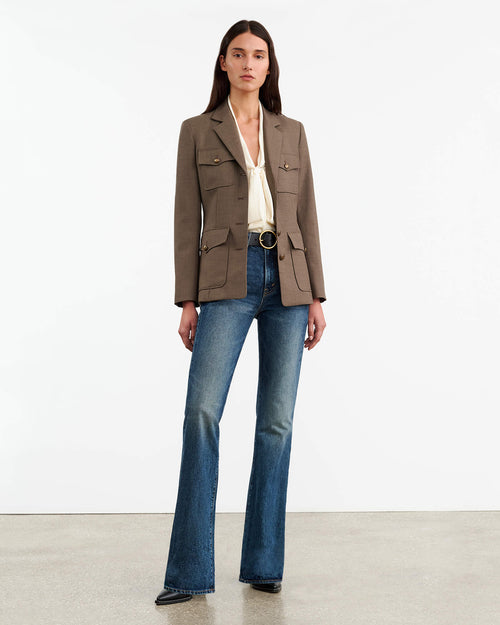 NELSON JACKET IN TAUPE GREY