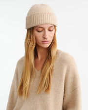 CAMARI CASHMERE HAT IN PARCHMENT