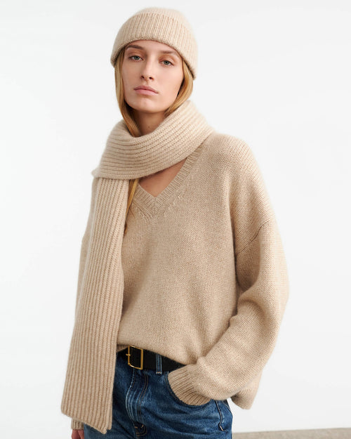 DIMA CASHMERE SCARF IN PARCHMENT