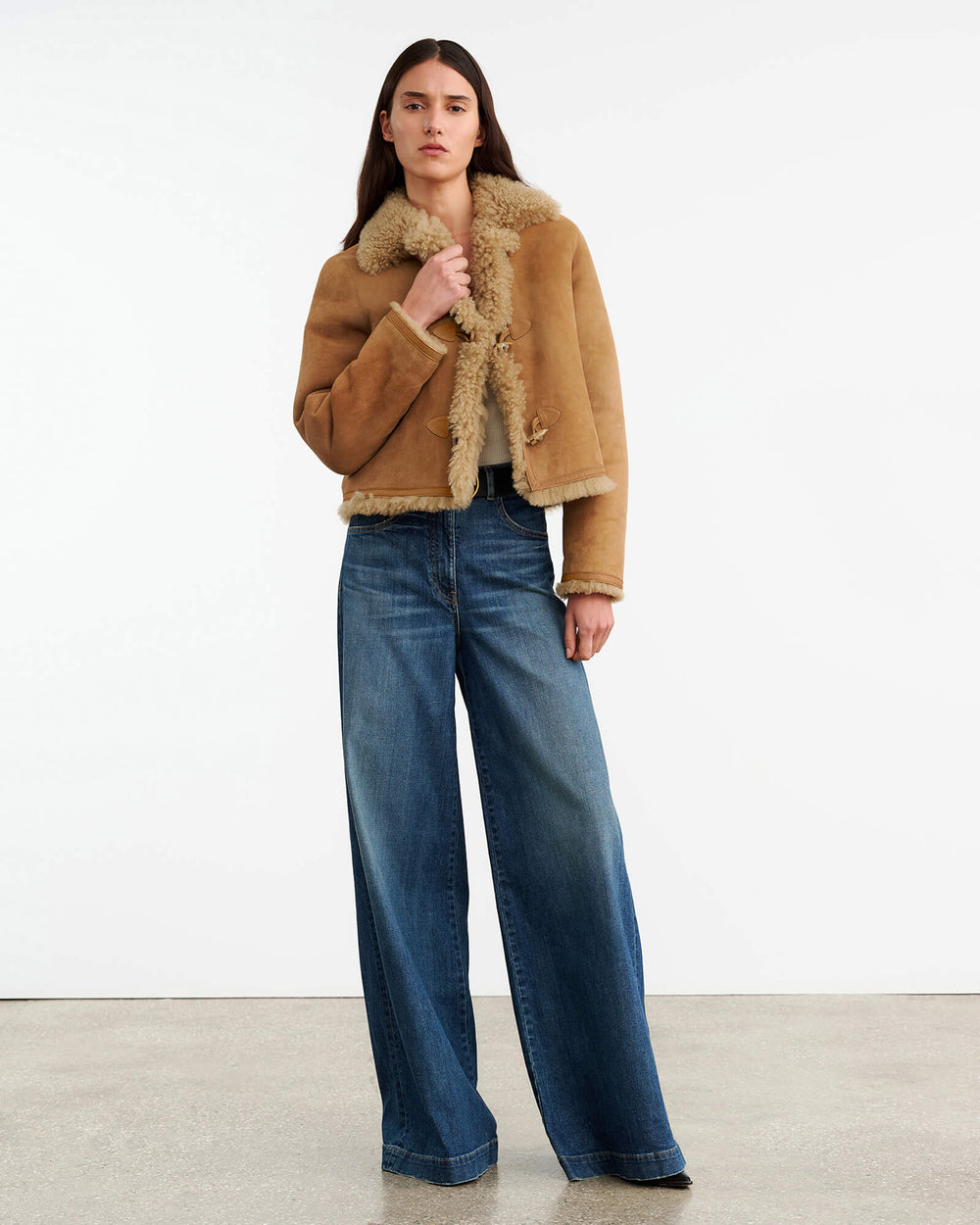 BENOITE SHEARLING JACKET IN CAMEL