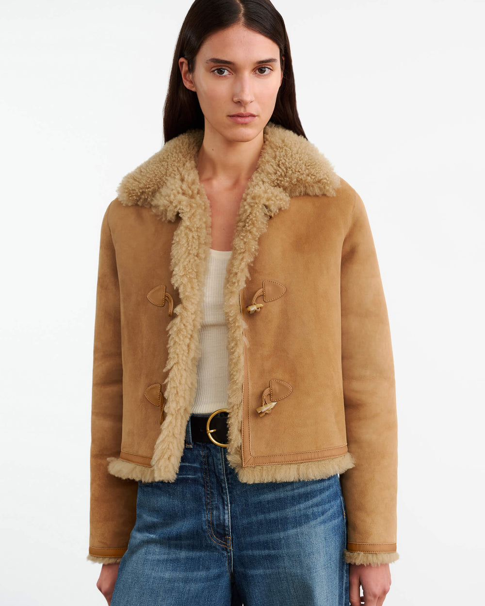 BENOITE SHEARLING JACKET IN CAMEL