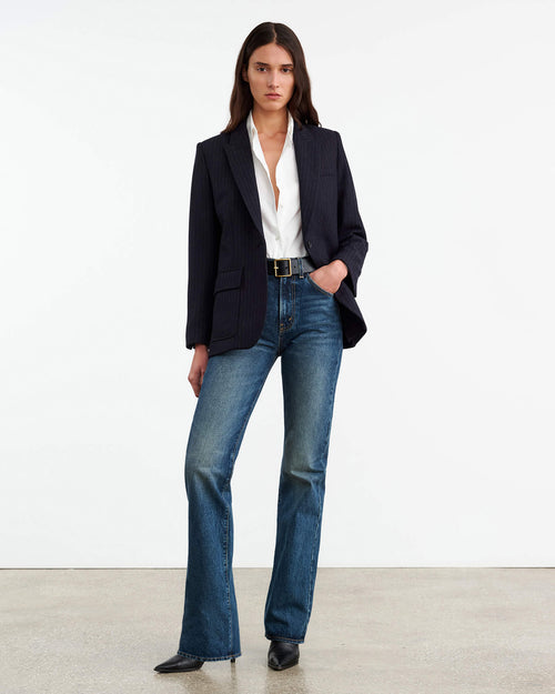 BRITTAN BLAZER IN MIDNIGHT PINSTRIPES