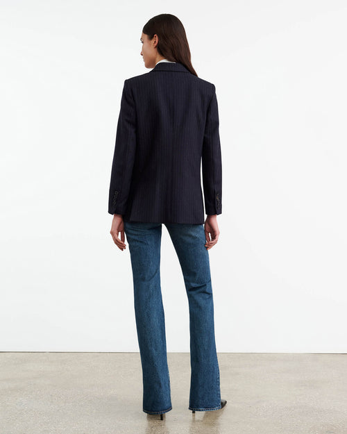 BRITTAN BLAZER IN MIDNIGHT PINSTRIPES