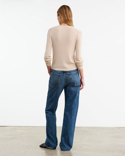 NARI SILK CARDIGAN IN LIGHT BLUSH