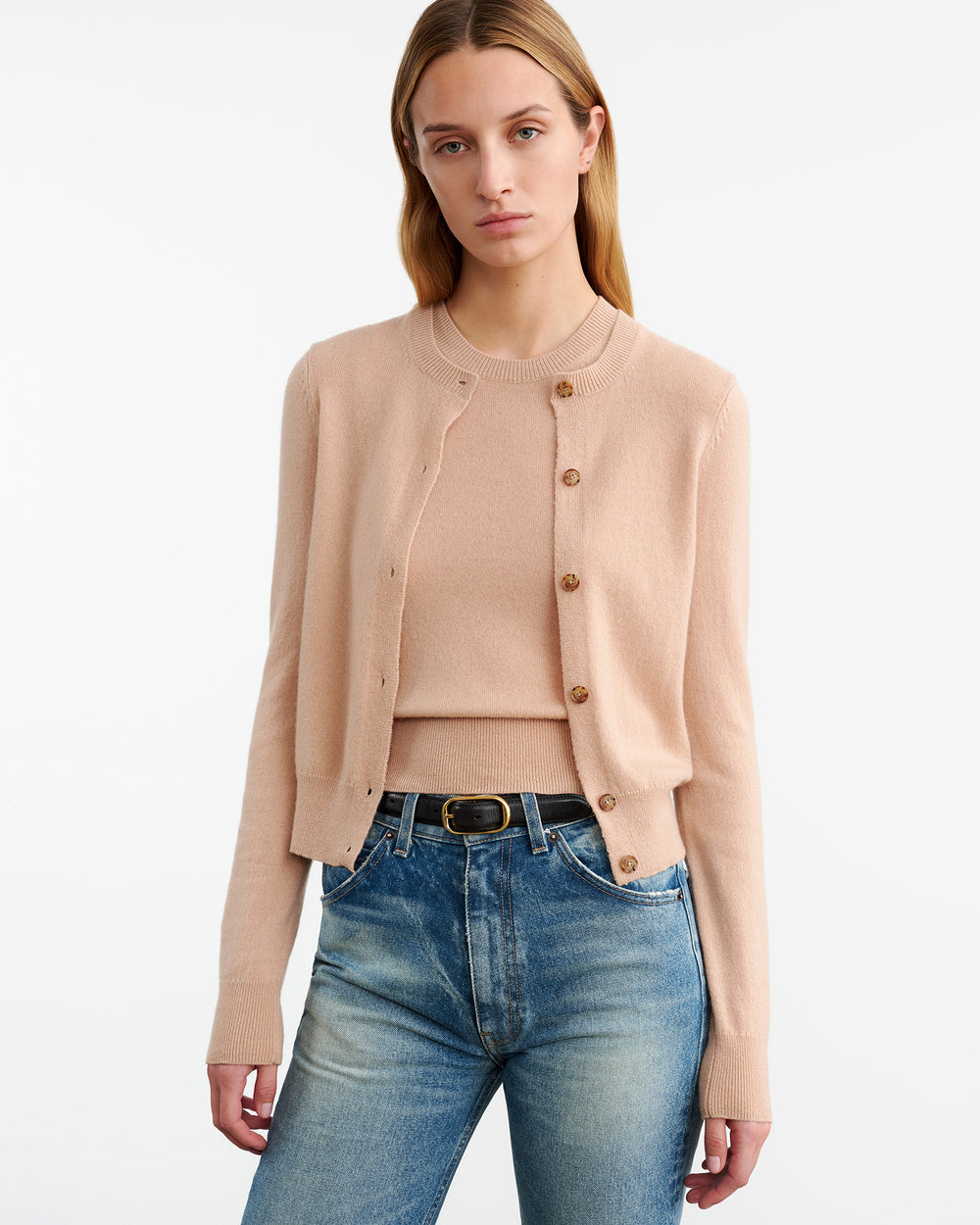 MARCH CASHMERE CARDIGAN IN BLUSH