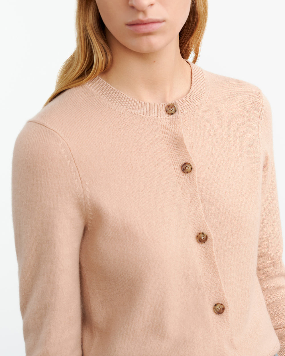 MARCH CASHMERE CARDIGAN IN BLUSH