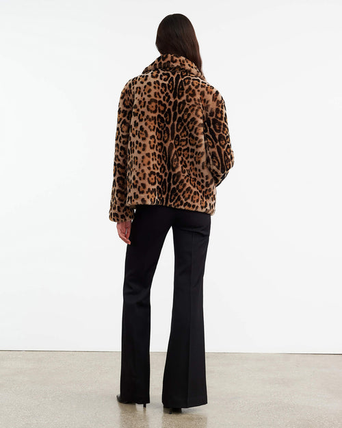 CLEOPHEE SHEARLING COAT IN LEOPARD PRINT