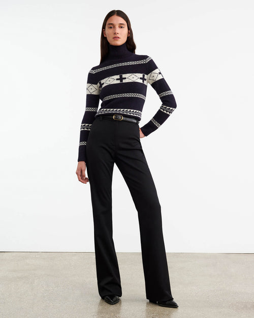 KEZIAH SWEATER IN DARK NAVY/IVORY