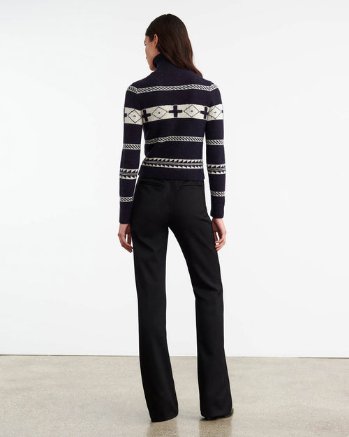 KEZIAH SWEATER IN DARK NAVY/IVORY