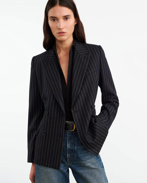 VEDA JACKET IN NIGHTFALL PINSTRIPES