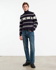 CLARENCE SWEATER IN NAVY/IVORY
