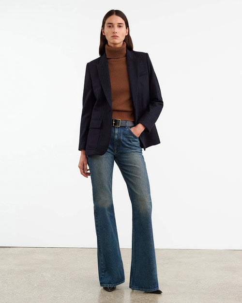 HOLLYN CASHMERE TURTLENECK SWEATER IN COFFEE