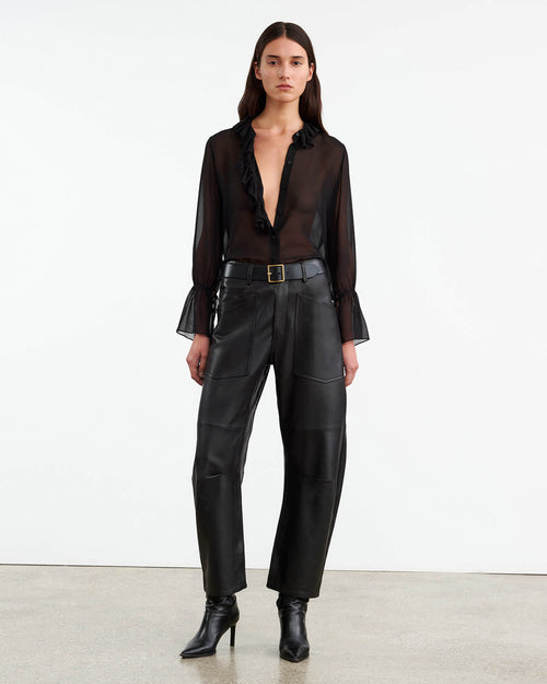 SHON LEATHER PANT IN BLACK