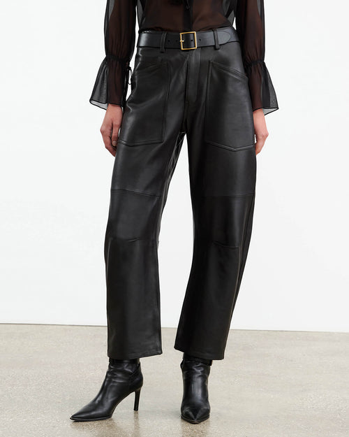 SHON LEATHER PANT IN BLACK