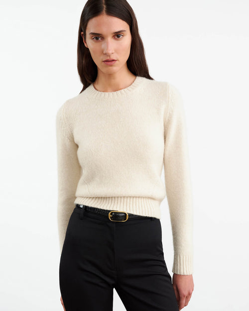 GWENDOLYN SWEATER IN LIGHT OAT MELANGE