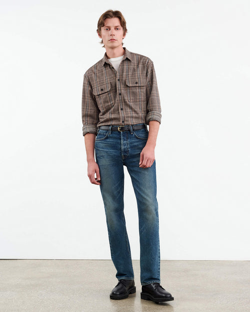 EVANDER SHIRT IN SAND PLAID