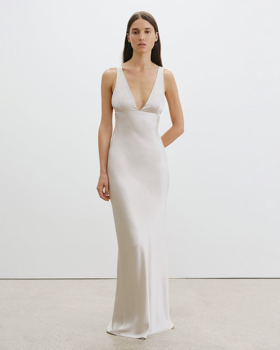 BIONCA SILK DRESS IN PEARL