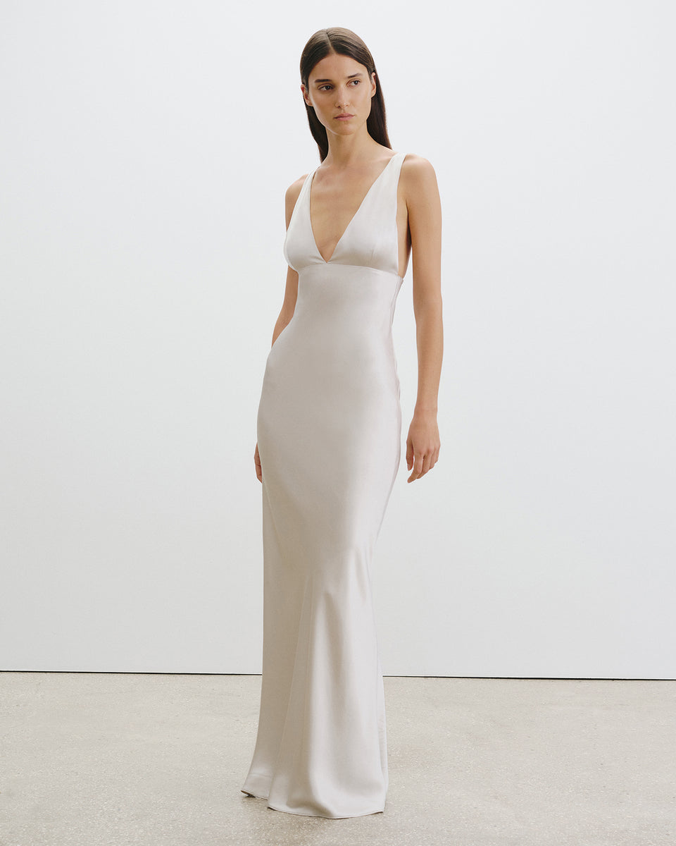 BIONCA SILK DRESS IN PEARL