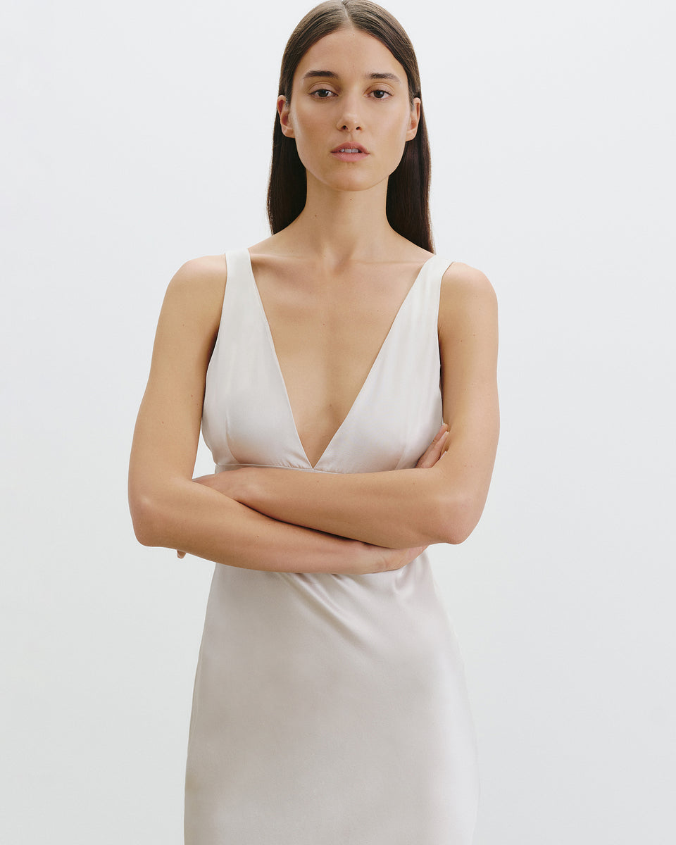 BIONCA SILK DRESS IN PEARL