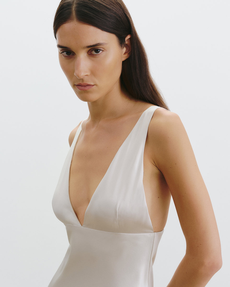BIONCA SILK DRESS IN PEARL