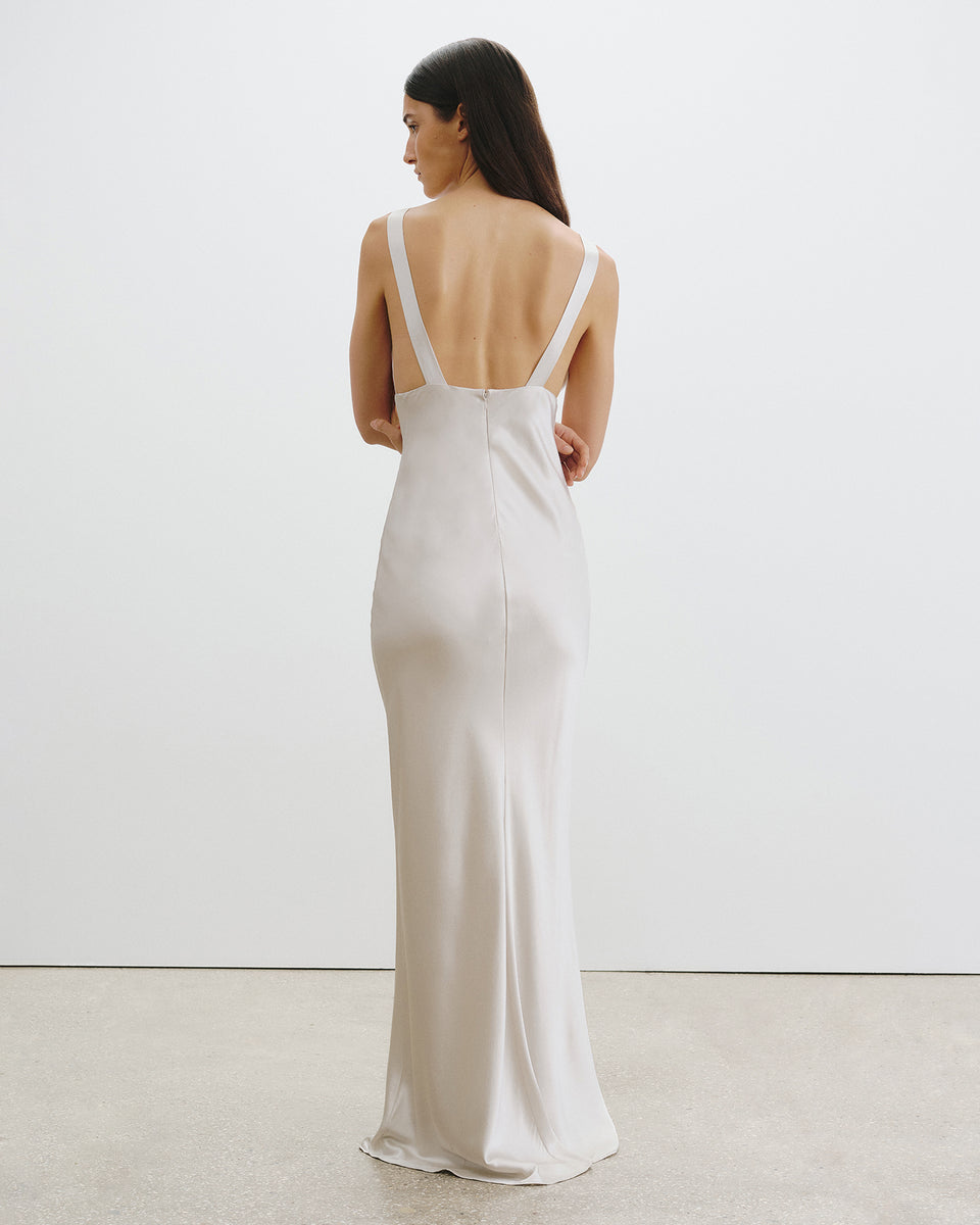 BIONCA SILK DRESS IN PEARL