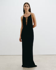 MAXIME VELVET DRESS IN BLACK
