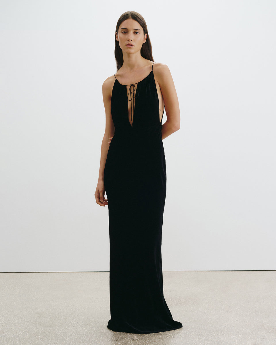 MAXIME VELVET DRESS IN BLACK