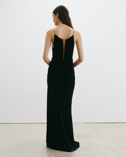 MAXIME VELVET DRESS IN BLACK