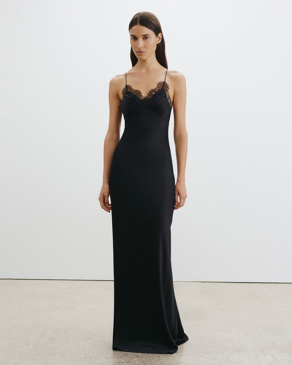 SYLAS SILK DRESS IN BLACK