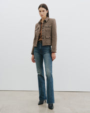 GAIA SILK SHIRT IN COGNAC