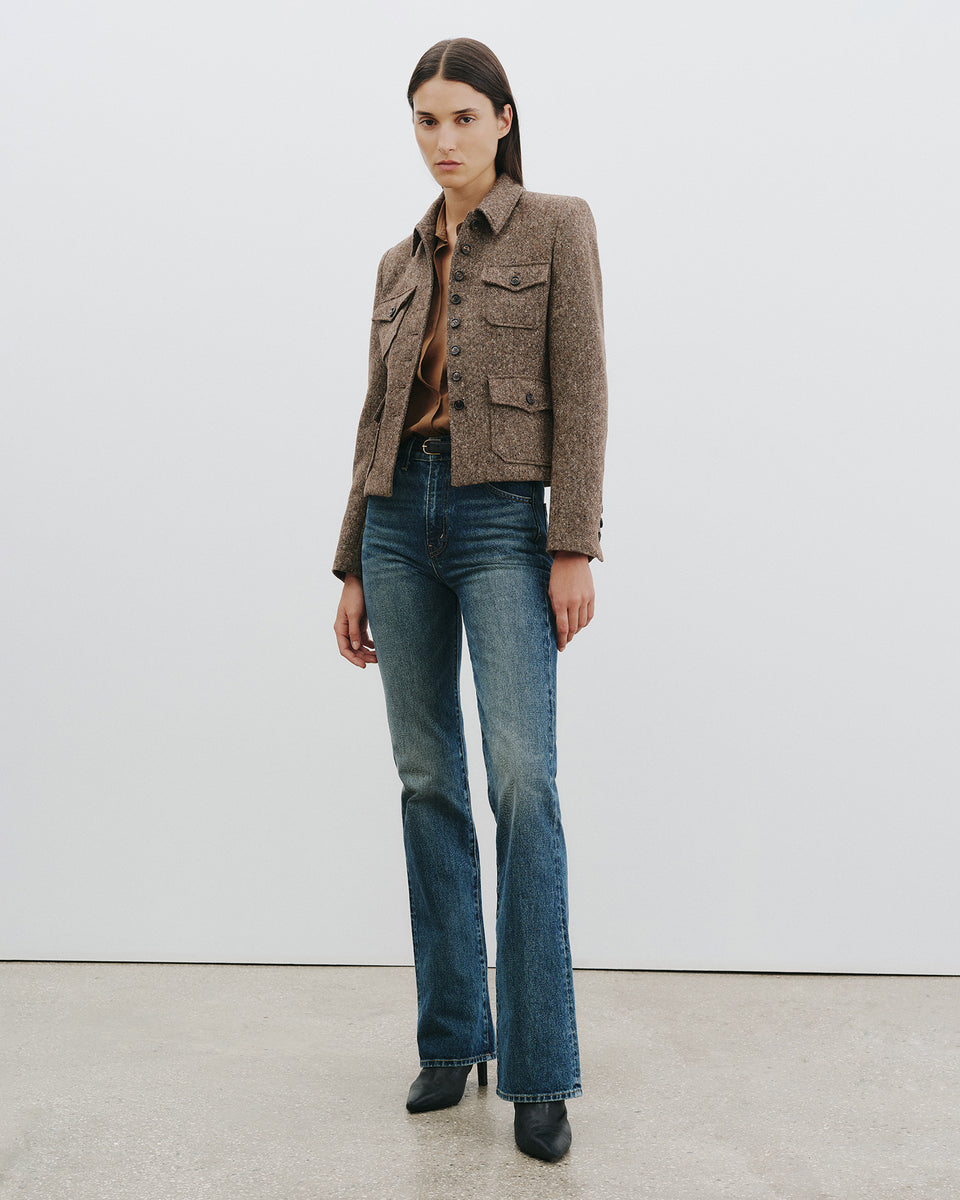 GAIA SILK SHIRT IN COGNAC