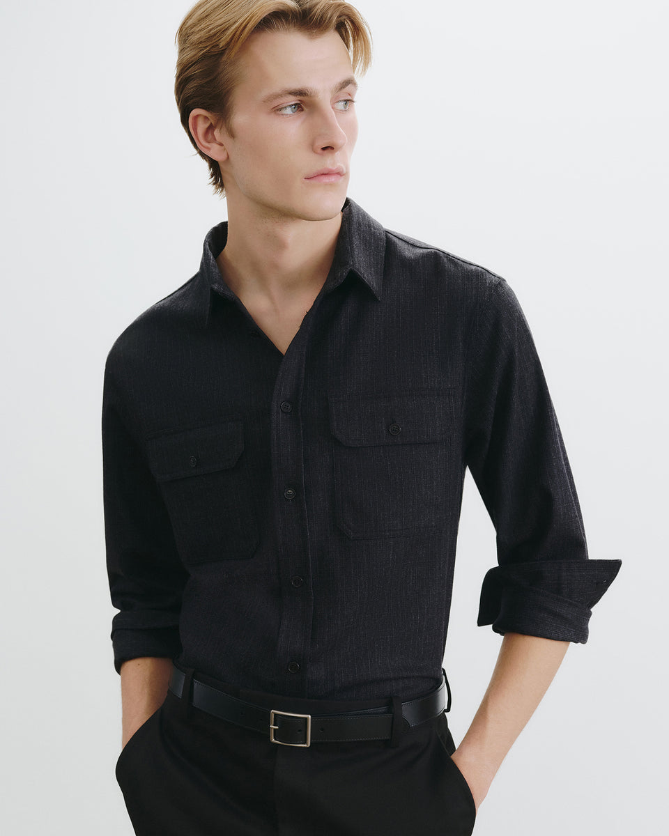 EVANDER SHIRT IN CHARCOAL