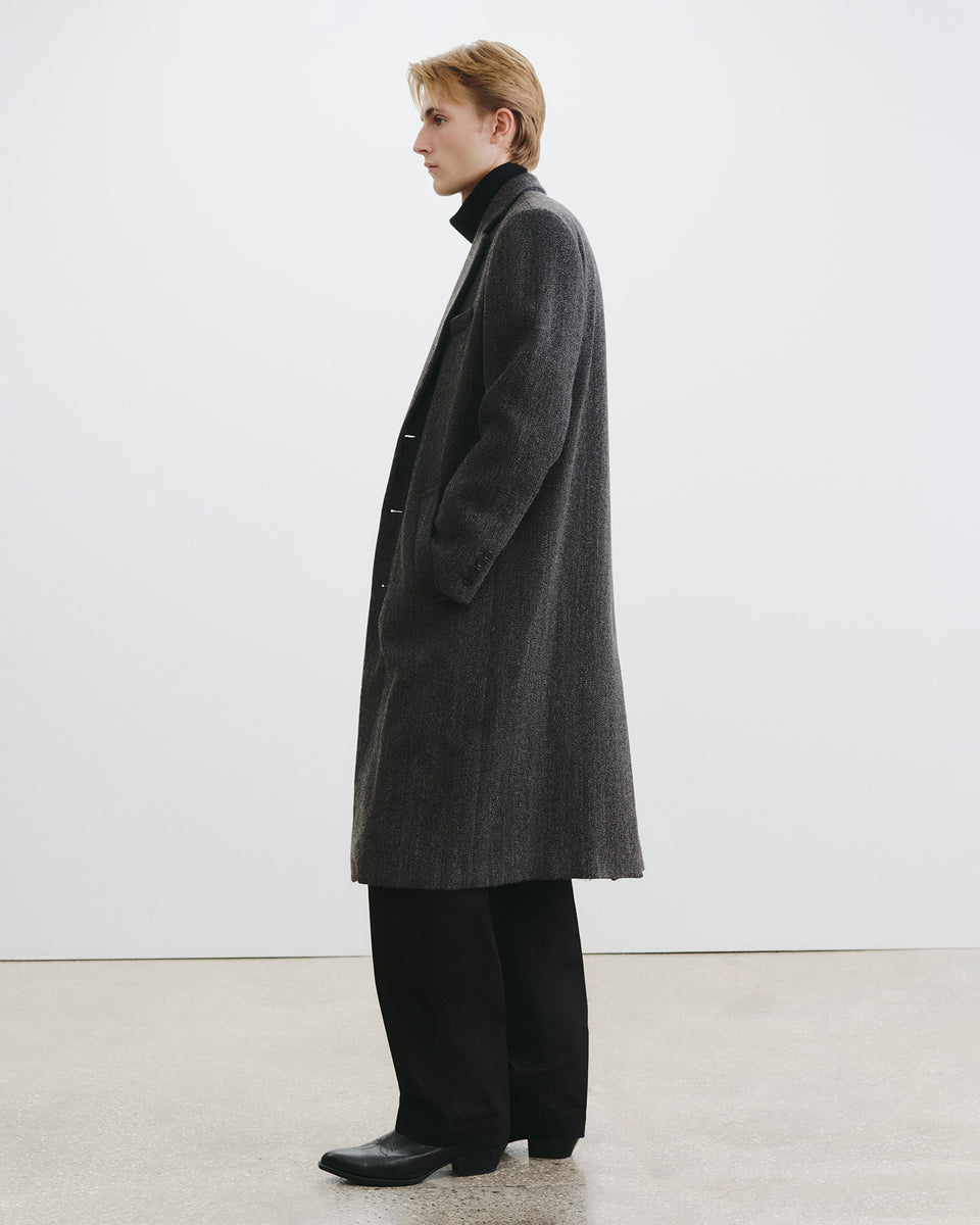 EROS COAT IN CHARCOAL MELANGE