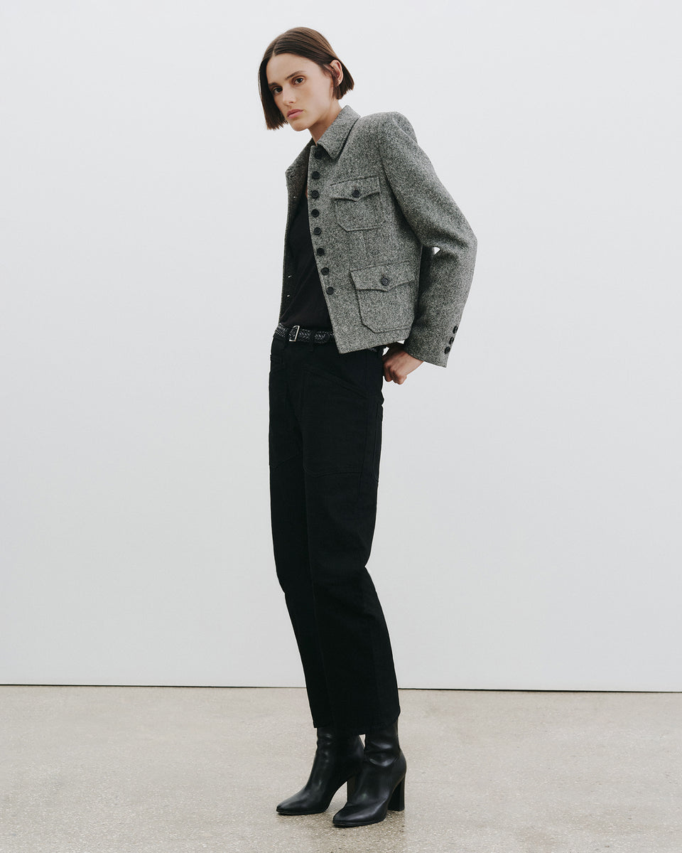 JAMISON JACKET IN BLACK DONEGAL