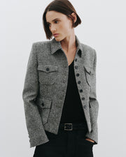JAMISON JACKET IN BLACK DONEGAL