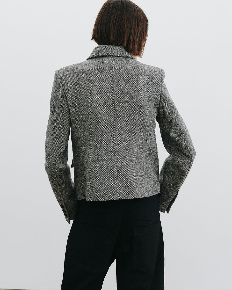 JAMISON JACKET IN BLACK DONEGAL