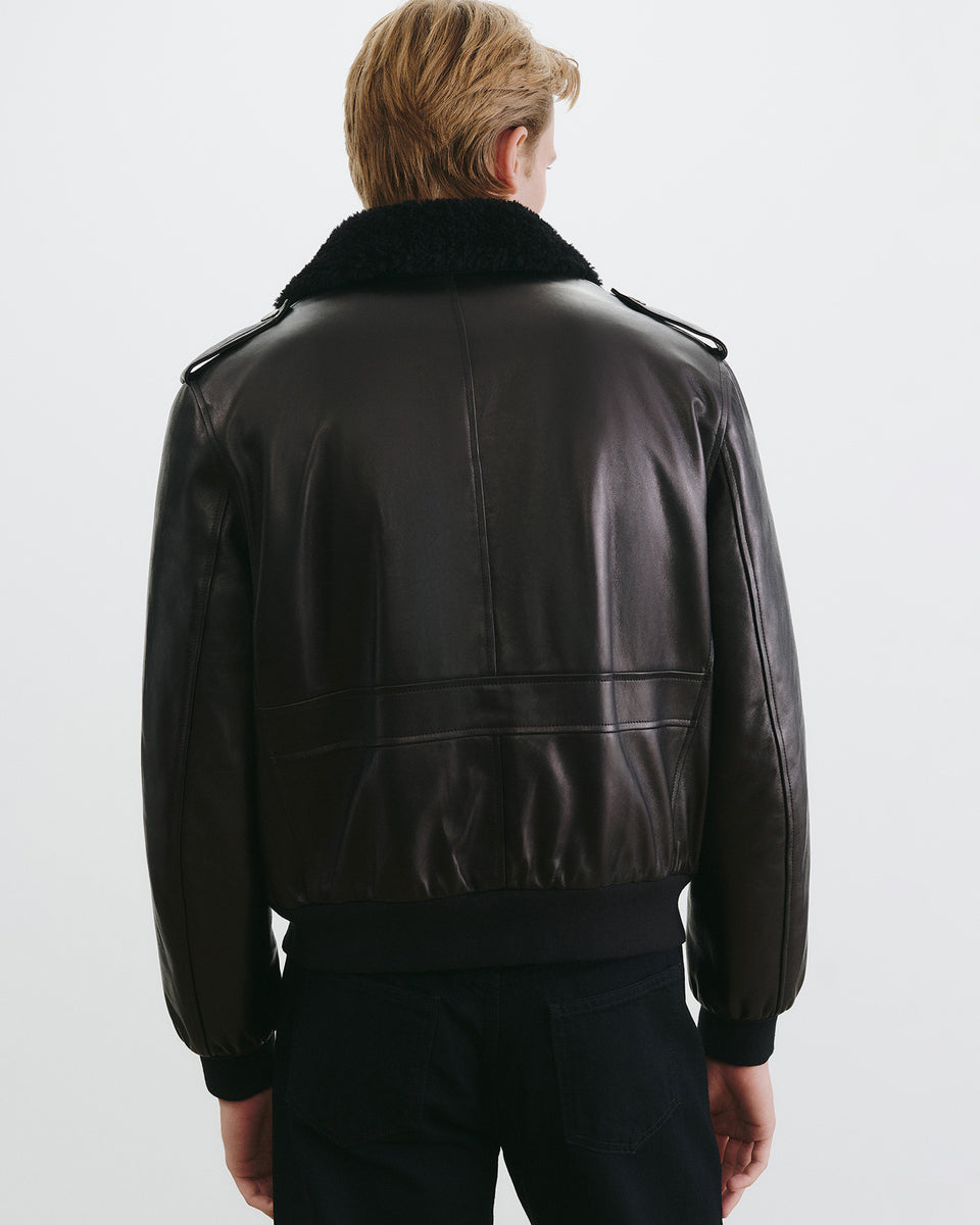 DAYMON LEATHER JACKET IN BLACK