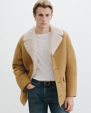 GOSHEN SHEARLING COAT IN TAN/NATURAL
