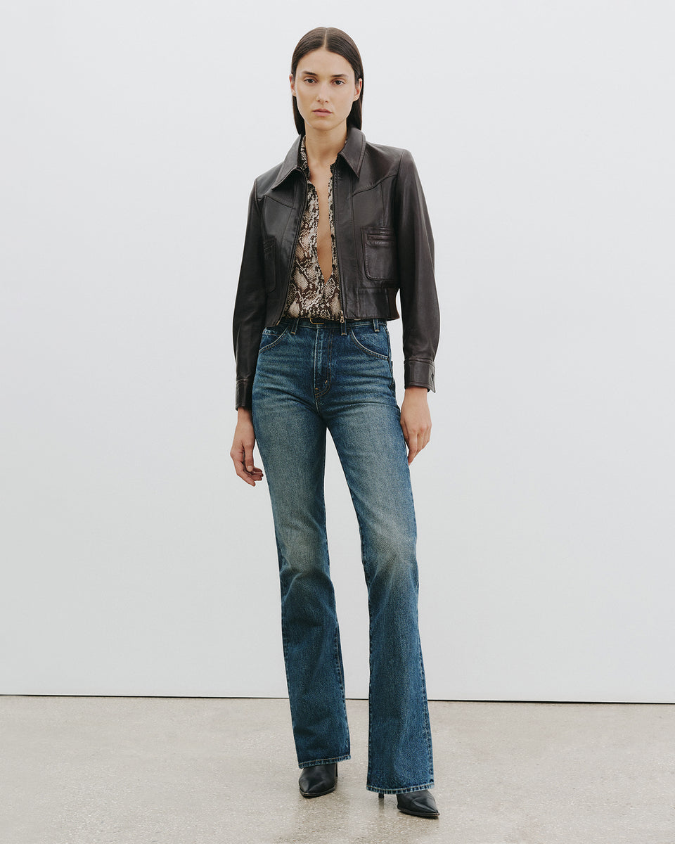 GAIA SILK SHIRT IN STONE/BROWN SNAKE PRINT