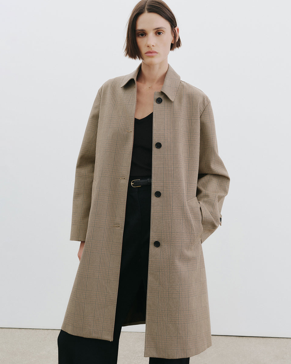 WATSON DUSTER COAT IN BEIGE CHECK