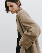 WATSON DUSTER COAT IN BEIGE CHECK