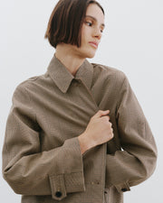 WATSON DUSTER COAT IN BEIGE CHECK