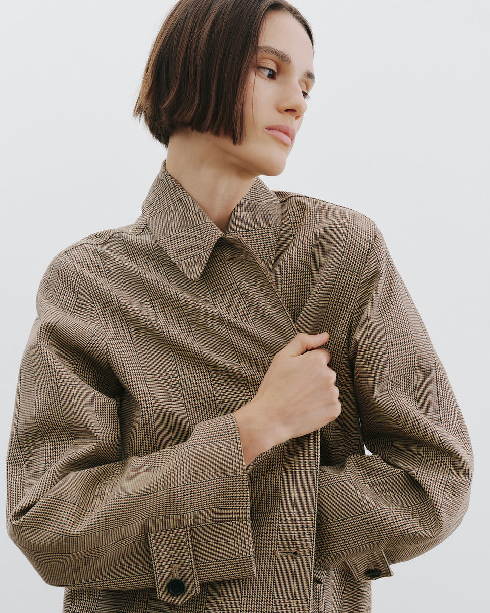 WATSON DUSTER COAT IN BEIGE CHECK