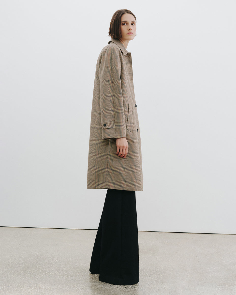 WATSON DUSTER COAT IN BEIGE CHECK