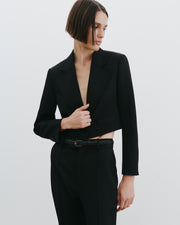 BELINO CROPPED WOOL JACKET IN BLACK