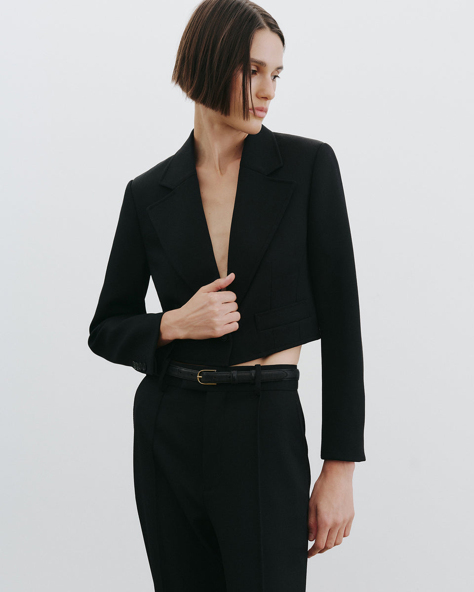 BELINO CROPPED WOOL JACKET IN BLACK